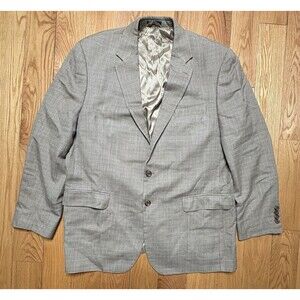 Ralph Ralph Lauren Mens Blazer Sport Coat 46L Silk Wool Houndstooth Tan Dillard